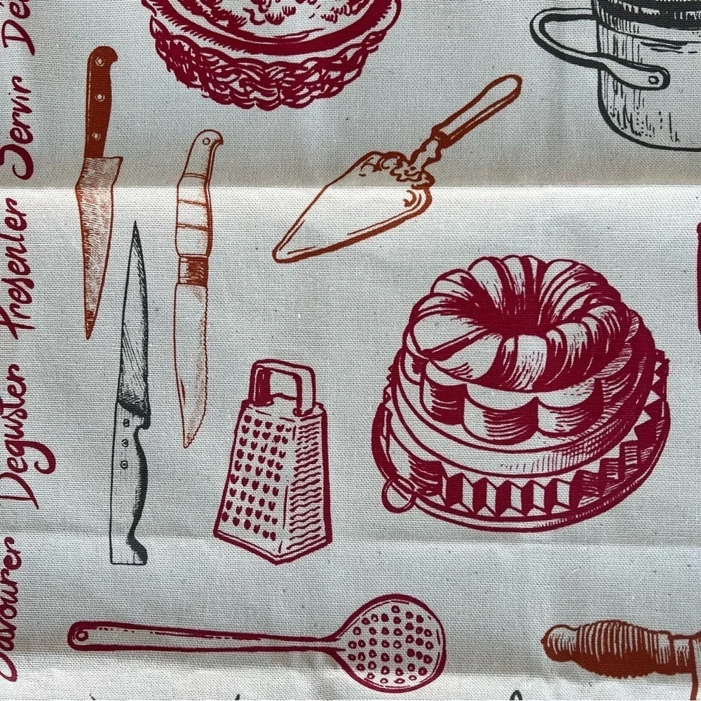 Winkler Tea Towel Les Ustensiles de Cuisine Kitchen Utensils 100% Cotton France